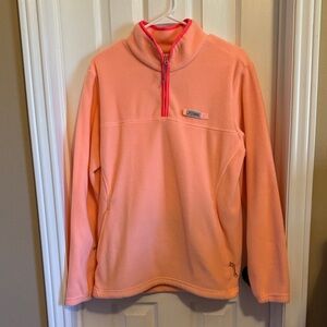 Peach Fleece Pullover with Pink Accents